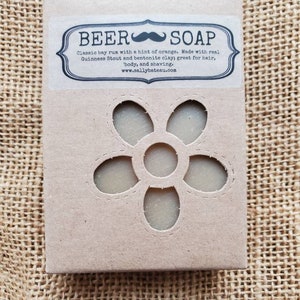 BEER SOAP- Handmade, cold processed beer soap made with cream stout