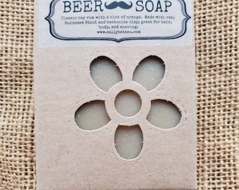 BEER SOAP- Handmade, cold processed beer soap made with cream stout