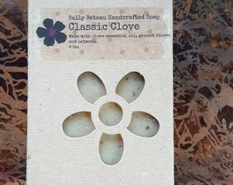 CLASSIC CLOVE- One bar of handmade cold process soap made with clove oil and oatmeal