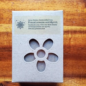 FRANKINCENSE and MYRRH- Handmade soap with a warm Frankincense and myrrh fragrance and essential oil blend.