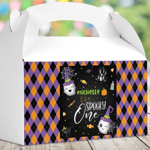 Halloween Spooky One Gable Box: Ghost 1st Birthday Favor Box (Editable Download)