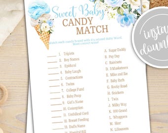 Juego de Baby Shower de Helado: Combina Dulces Imprimible (Descarga Digital)