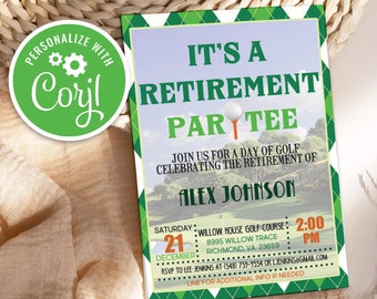 Golf Retirement Party Invitation: Editable Par-Tee Invite (Digital Download)