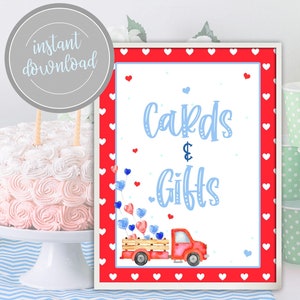 Cartões e presentes de destruidor de corações, placa para festa de primeiro aniversário, dia dos namorados, festa de caminhão de fazenda, placa para aniversário, impressão, download instantâneo, decoração