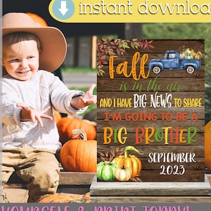 Big Brother Pregnancy Announcement Sign, Fall Pregnancy Announcement, Fall Big Brother Announcement, Big Brother Announcement, Pregnancy