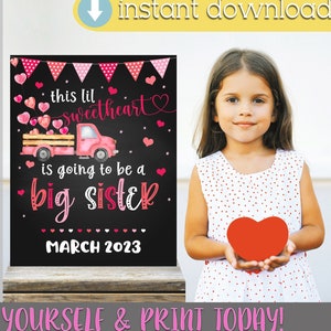 Big Sister Valentines Announcement, Valentines Pregnancy Announcement Digital, Valentine Pregnancy, Valentines Pregnancy Announcement Sign