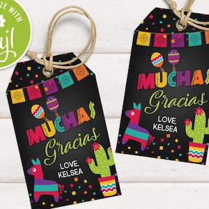 Fiesta Thank You Tag: Editable Mexican Party Favor (Digital Download)