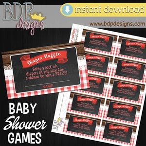 Cartões de rifa de fraldas Baby Q, chá de bebê BabyQ, BabyQ, Babyque, chá de bebê Baby Q, jogo de chá de bebê, rifa de fraldas, chá de bebê com churrasco, chá de bebê com churrasco