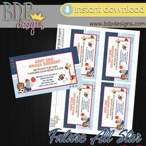 Futuros libros All Star para bebé, Future All Star Baby Shower, Libros para inserción de bebé, Libros para descarga de bebé, Baby Shower deportivo, Jungle Baby