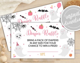 Little Boo is fast wegen Baby-Dusche-Windel-Los, Halloween-Mädchen-rosa Geist-Baby ein kleiner Boo-Dusche-Sofort-Download druckbare WH