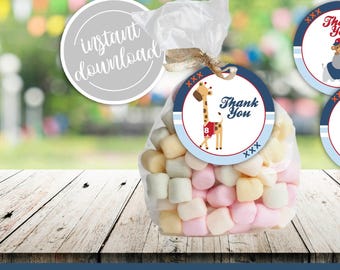 Jungle Sports Favor Tags | Baby Shower Thank You (Digital Download)
