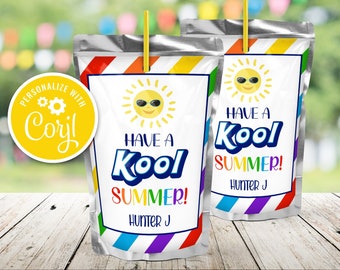Editable Kool Summer Juice Pouch Label (Digital Download)