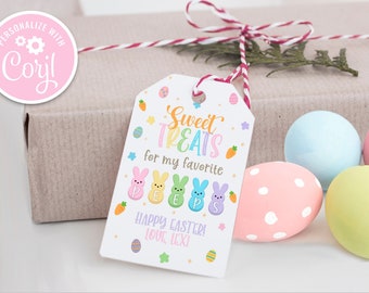 Zoete lekkernijen voor mijn favoriete piepgeluiden, Easter Peeps Tag, Easter Favor Tag, Easter Gift Tag, Easter Basket Tags, Treats for My Peeps, Easter Tag