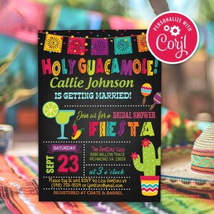 Fiesta Bridal Shower Invitation Wedding Mexican Fiesta Cactus Shower Taco Bout Love Invite Editable Printable Instant Download Template
