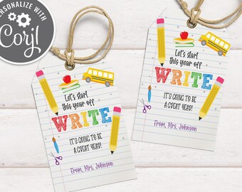 Editable Back to School Gift Tag: Teacher First Day (Editable Digital Download)