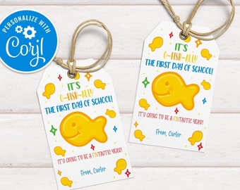 Editable O-FISH-ALLY First Day of School Favor Tag (Digital Download)
