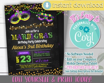 mardi gras invite etsy mardi gras invitations