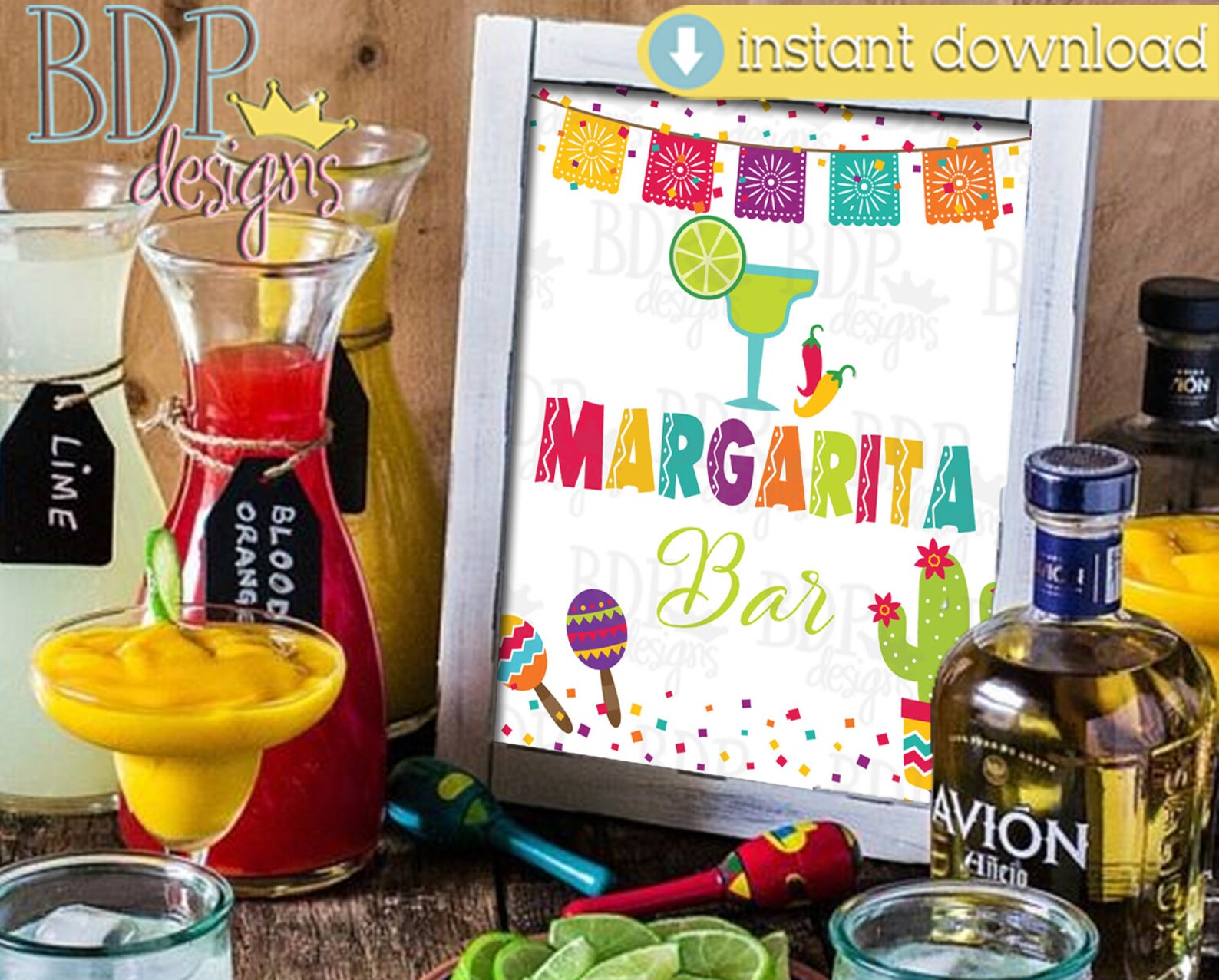Margarita Bar Sign Margarita Sign Printable Fiesta Etsy