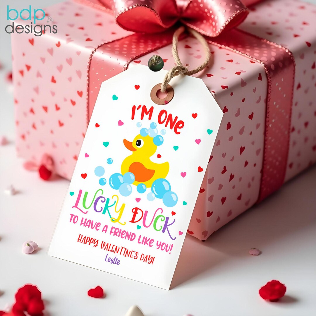 Rubber Duck Valentine Gift Tags (editable Digital Download) - Etsy