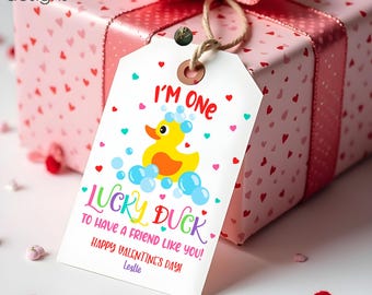 Rubber Duck Valentine Gift Tags (Editable Digital Download)