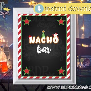 Nacho Bar Sign, Christmas Movie Night, Christmas Movie Night Printable, Movie Night Decorations, Movie Night Sign,  Movie Night Party, Movie
