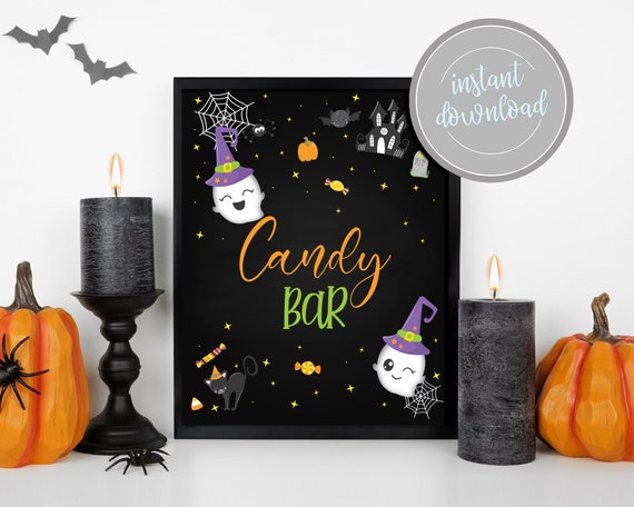 Candy Bar Sign, Halloween First Birthday Decor, Halloween Birthday Decoration, Halloween Birthday Decor, Halloween Birthday Sign, Spooky ONE