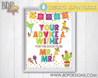 Advice for the Bride and Groom Sign, Advice Sign, Advice, Fiesta Party Signs, Fiesta Decorations, Fiesta Bridal, Fiesta Engagement Party