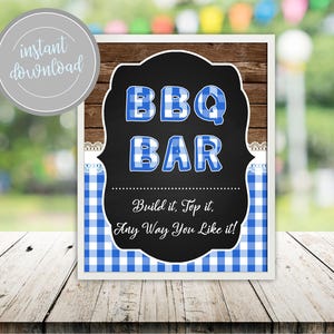 Baby Q Burger Bar Sign: Backyard BBQ Decor (Digital Download)