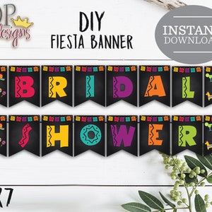 Fiesta Bridal Shower Banner, Instant Download, Fiesta Printable, Fiesta Bridal Shower Decorations, Fiesta Bridal Shower Decor, Fiesta Decor