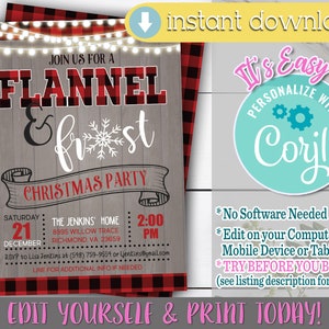 Flannel and Frost Invitation, Flannel and Frost Invite, Flannel and ...