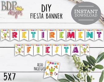 Retirement Fiesta Banner, Instant Download, Fiesta Printable, Fiesta Retirement Decorations, Retirement Banner, Fiesta, Retirement Party, WH