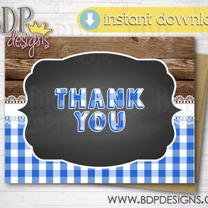 Baby Q Thank You Card, Baby Q Thank You, Baby Q Baby Shower, BabyQ Baby Shower, BBQ Baby Shower Favor, Baby Q Printable, BBQ Baby, Blue