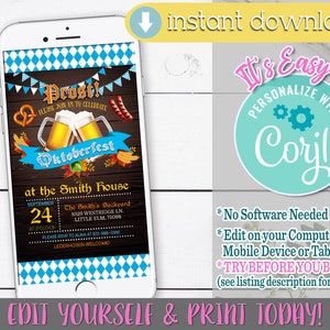 Oktoberfest Invitation, Oktoberfest Invite, Oktoberfest Invite DIY, Oktoberfest Party Invitation, Oktoberfest, Oktoberfest Party, Wurst