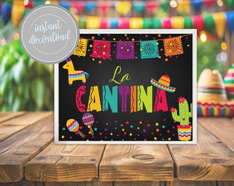 La Cantina Sign: Fiesta Party Decor (Digital Download)