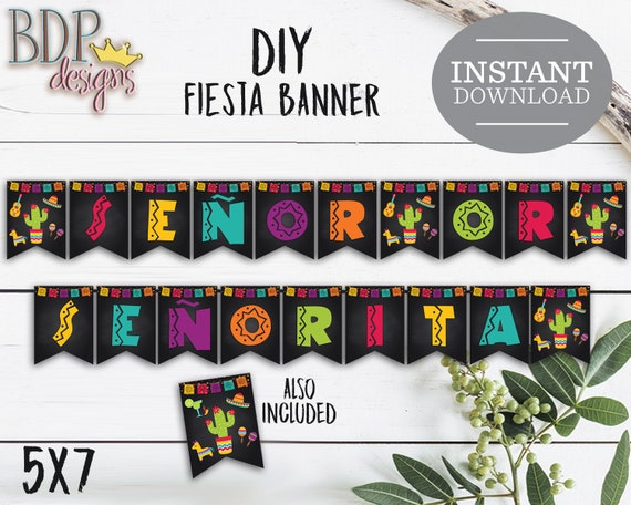 Senor or Senorita Banner, Fiesta Download, Fiesta Printable