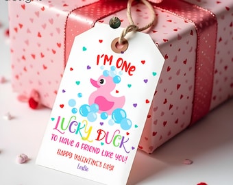 Rubber Duck Valentine Gift Tags (Editable Digital Download)