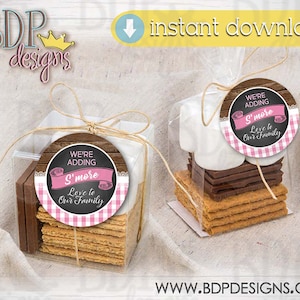 Baby Q Favor Tags: S&#39;more Love Theme (Digital Download)