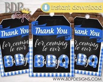 Baby Q Favors, Baby Q Favor Tag, BabyQ Favors, Baby Q Baby Shower, BabyQ Baby Shower, BBQ Baby Shower Favor, BBQ Baby Shower, Blue, Boy