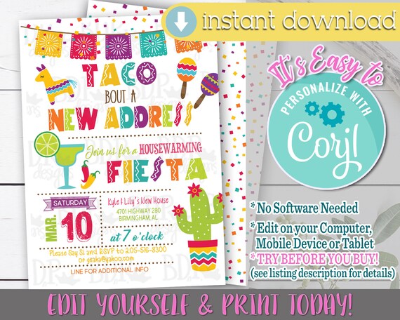 Housewarming Fiesta Invitation Taco Bout A New House Housewarming 