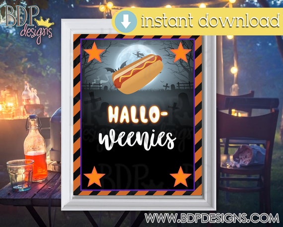 Halloweenies Sign, Spooky Movie Night Decoration, Halloween Movie Decor, Movie Night Printable, Halloween Movie Night, Movie Night Decor Il_570xn