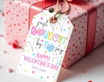 Valentine Classroom Gift Tag, Bouncy Ball Theme (Editable Instant Download)