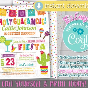 Holy Guacamole Bridal Shower Fiesta,  Holy Guacamole, Fiesta Engagement Shower Invitation, Fiesta Couples Shower Invitation, Fiesta Bridal