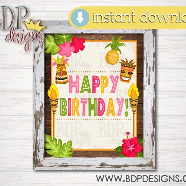 Luau Happy Birthday - Etsy