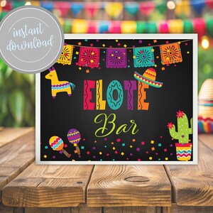 Fiesta Elote Bar Sign, Fiesta Baby Birthday Bridal Shower Bachelorette Bachelor Party Mexican Theme Cactus Decoration Decor Instant Download