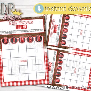 BBQ Baby Shower Bingo Game Cards (PDF)
