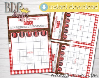 BBQ Baby Shower Bingo Game Cards (PDF)