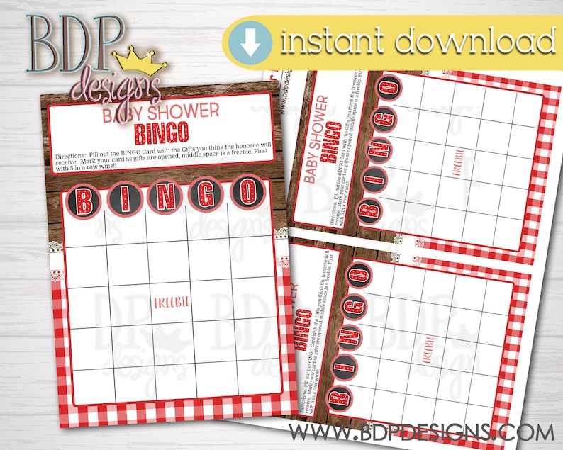 Baby Shower BINGO BBQ Baby Shower Games BBQ Baby Shower Etsy