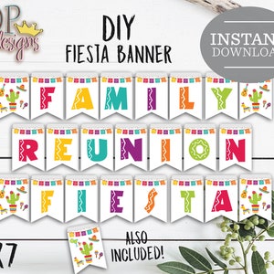 Family Reunion Fiesta Banner, Instant Download, Fiesta Printable, Family Reunion Decorations, Family Reunion Banner, Fiesta, Family Reunion