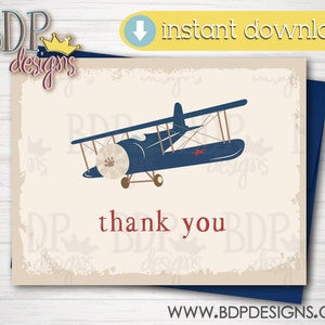 Airplane Thank You Card, Airplane Birthday, Airplane Birthday Party, Airplane Thank You, Airplane Party Printables, Airplane Party, Airplane