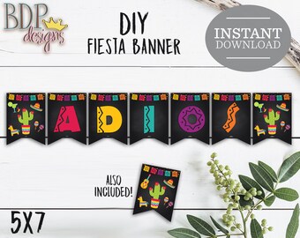 Adios Fiesta-banner: afdrukbare feestversieringen (digitale download)
